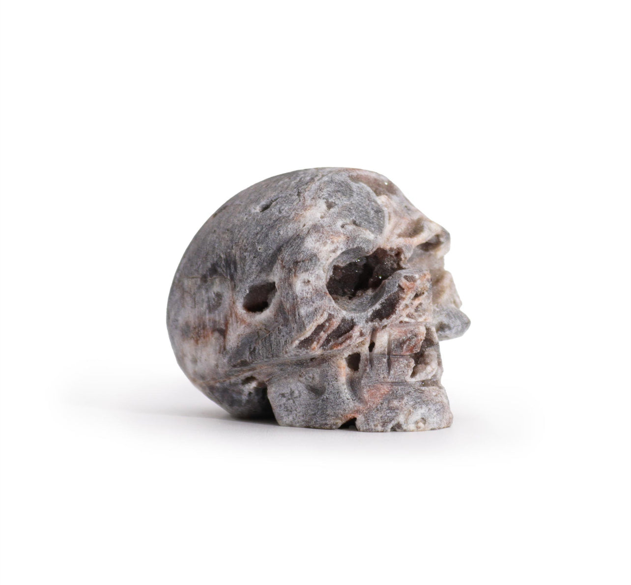 Calcite Geode Carved Skull