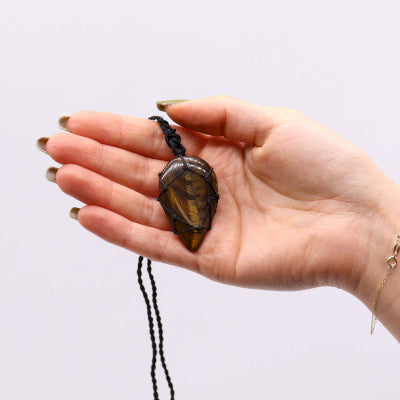 Laced Gemstone Teardrop Pendant