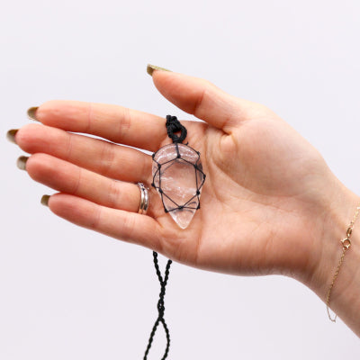 Laced Gemstone Teardrop Pendant
