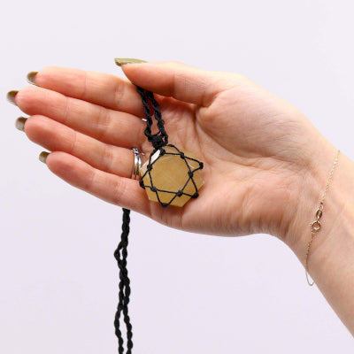 Laced Gemstone Hexagon Pendant