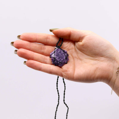 Laced Gemstone Hexagon Pendant