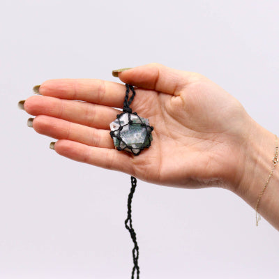 Laced Gemstone Hexagon Pendant
