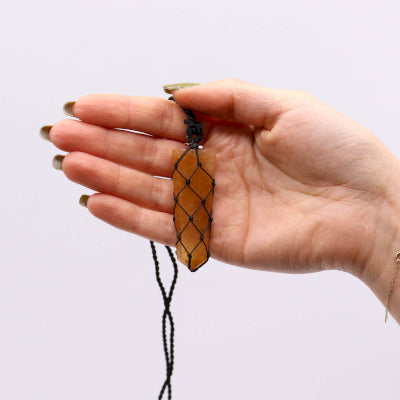 Laced Gemstone Flat Point Pendant