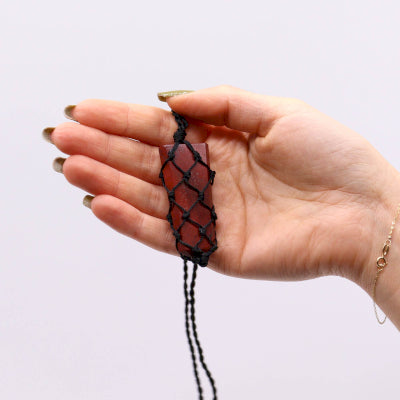 Laced Gemstone Flat Point Pendant